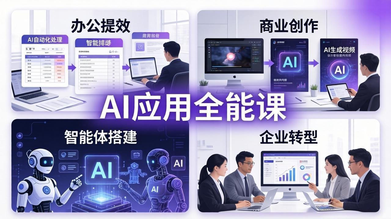 (18042期)AIGC 应用师全能课-更新:办公提效、商业创作、智能体搭建、企业转型,一站式学会AI应用-网赚副业网