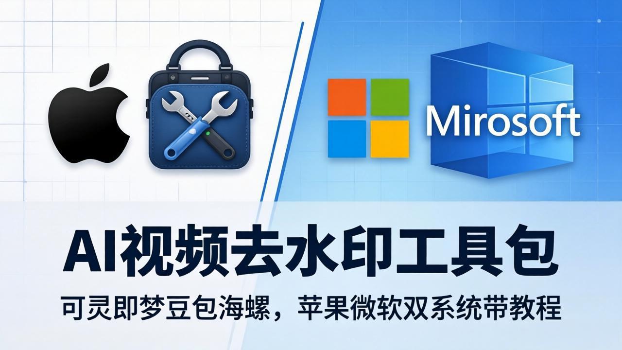（18073期）AI视频去水印工具包：可灵即梦豆包海螺，苹果微软双系统带教程-网赚副业网