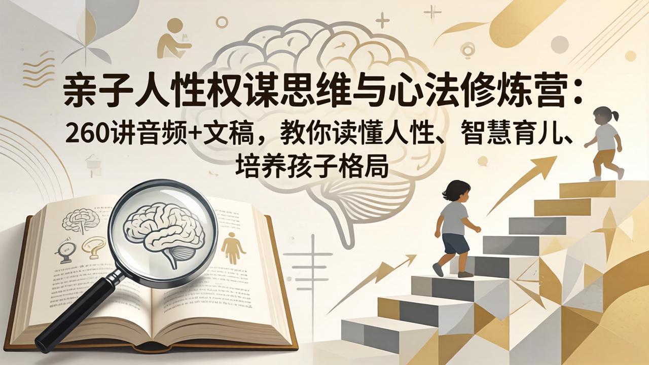 (18076期)亲子人性权谋思维与心法修炼营:260讲音频+文稿,教你读懂人性、智慧育儿、培养孩子格局-网赚副业网