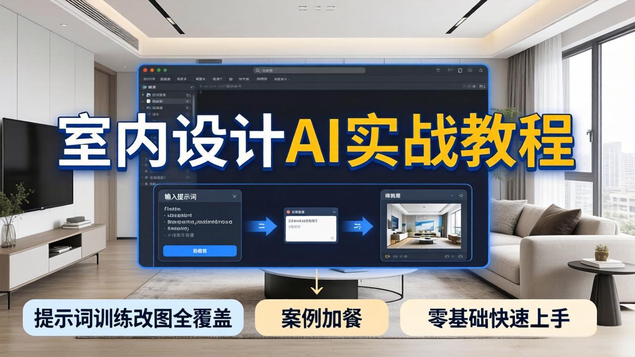 (18216期)2026室内设计AI实战教程,提示词训练改图全覆盖,搭配案例加餐,零基础也能快速上手-网赚副业网