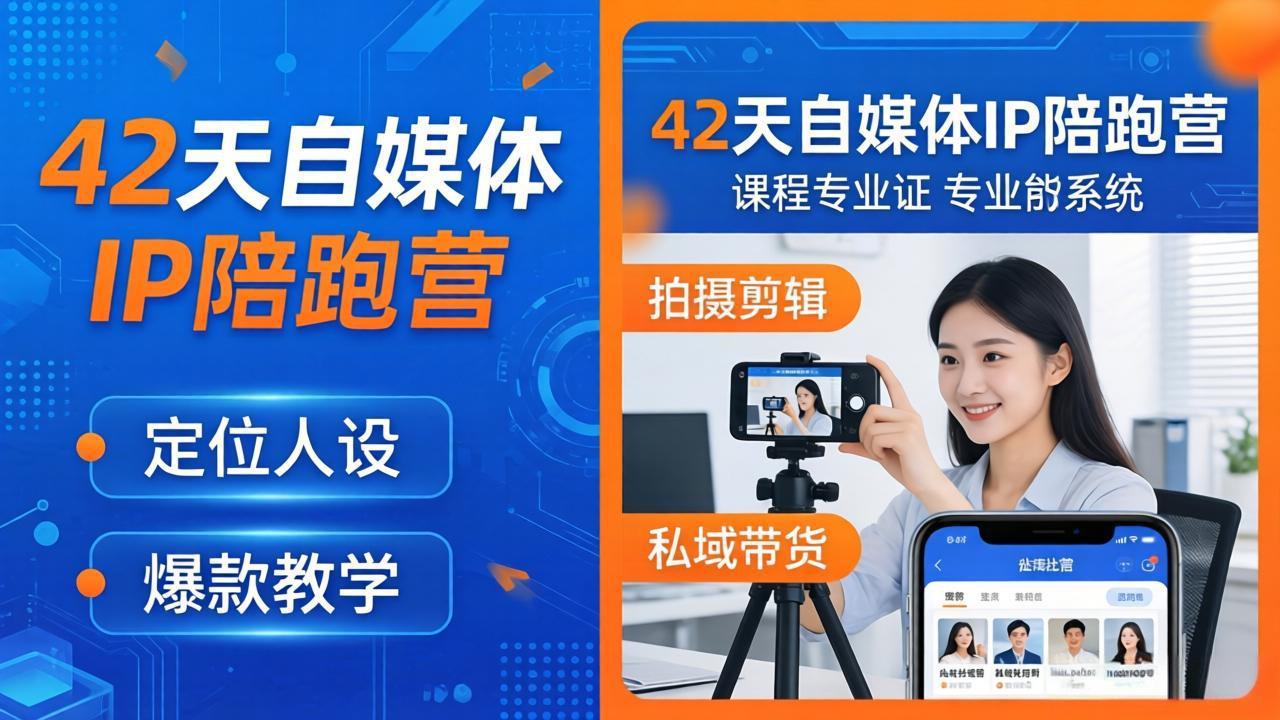 (18109期)42天自媒体IP陪跑营-26年4月19更新:定位人设爆款全教学,拍摄剪辑私域带货一站式落地-网赚副业网