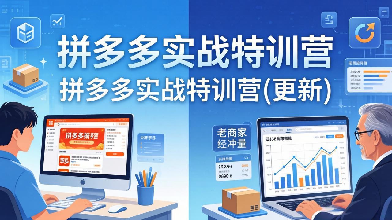 (18096期)拼多多实战特训营(更新4月18):不管是新手入门或老商家冲量,都有实操方法,跟着学,少走弯路-网赚副业网