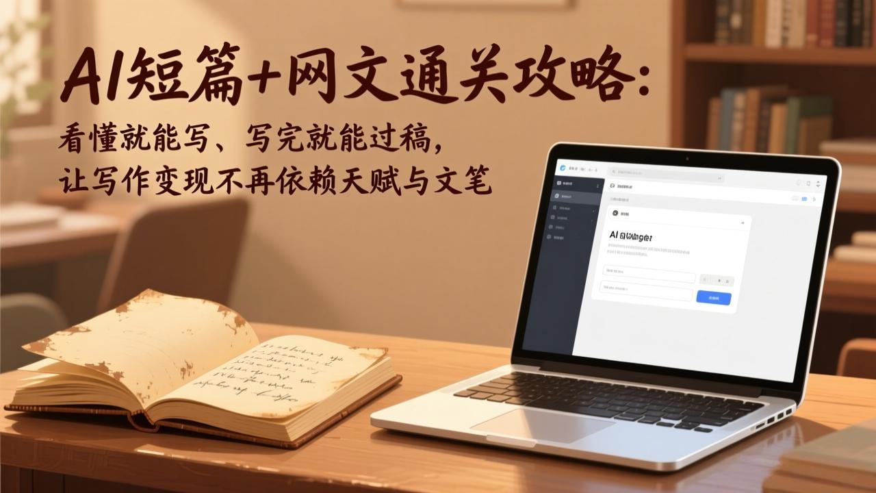 (18064期)AI短篇+网文通关攻略-更新4月:看懂就能写、写完就能过稿,让写作变现不再依赖天赋与文笔-网赚副业网