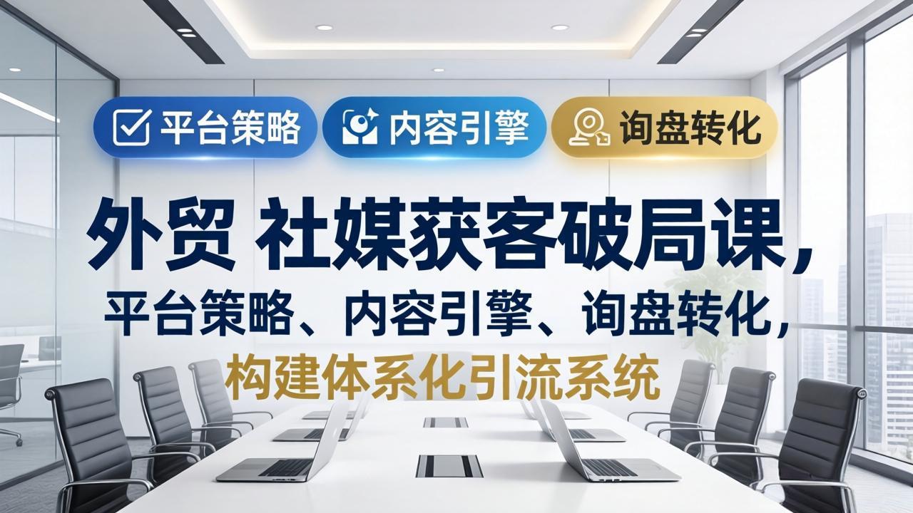 (17901期)外贸 社媒获客破局课,平台策略、内容引擎、询盘转化,构建体系化引流系统(更新26年3月)-网赚副业网