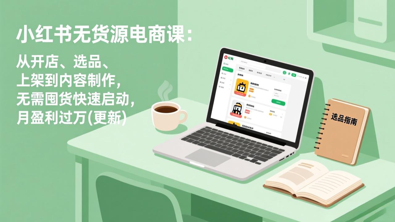 (18127期)小红书无货源电商课(4月20更新):从开店、选品、上架到内容制作,无需囤货快速启动,月盈利过万-网赚副业网