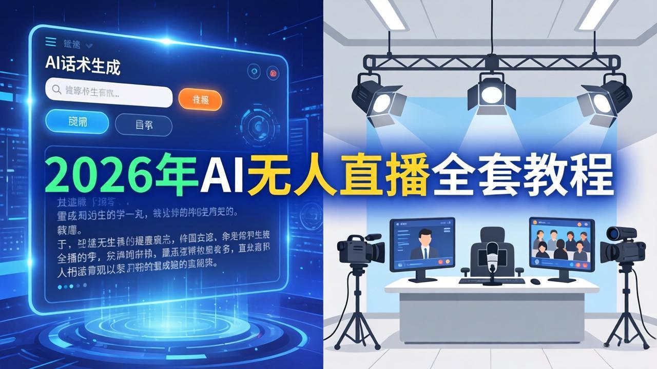 (17953期)2026年AI无人直播全套教程:OBS安装+软件配置+直播间搭建+话术生成+一键开播实操-网赚副业网