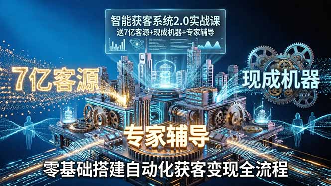 (18013期)智能获客系统2.0实战课:送7亿客源+现成机器+专家辅导,零基础搭建自动化获客变现全流程-网赚副业网