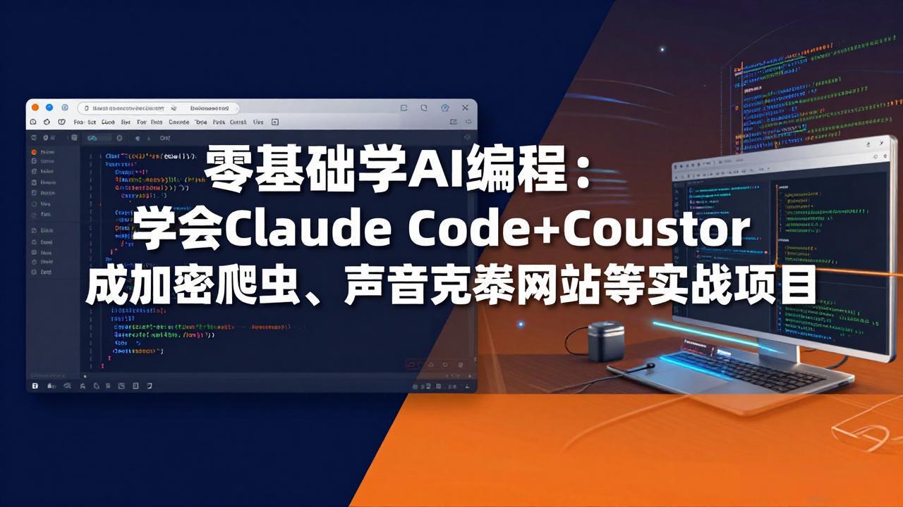 (17941期)零基础学AI编程:学会Claude Code+Cursor完成加密爬虫、声音克隆网站等实战项目-网赚副业网