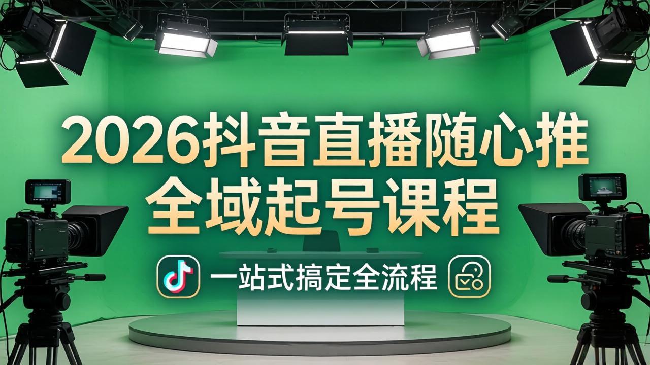 (18050期)2026抖音直播随心推全域起号课程:一站式搞定直播起号、稳号、放量全流程(更新4月)-网赚副业网
