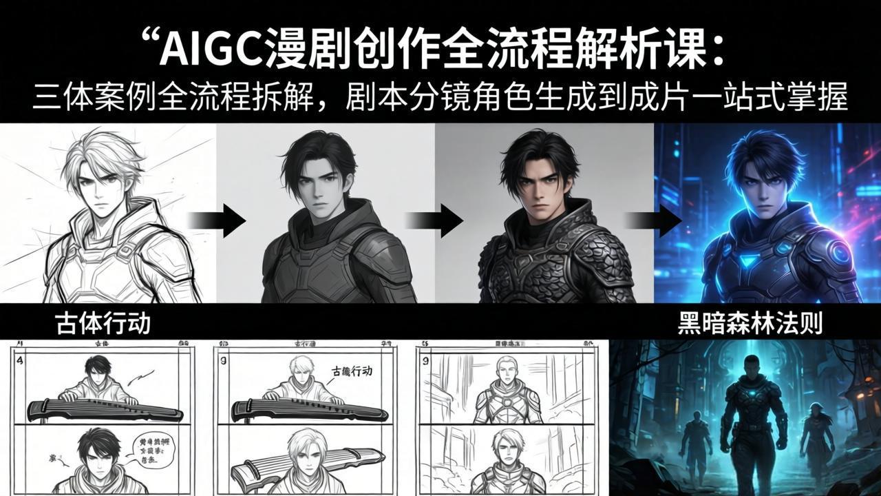 (17879期)AIGC漫剧创作全流程解析课:三体案例全流程拆解,剧本分镜角色生成到成片一站式掌握-网赚副业网