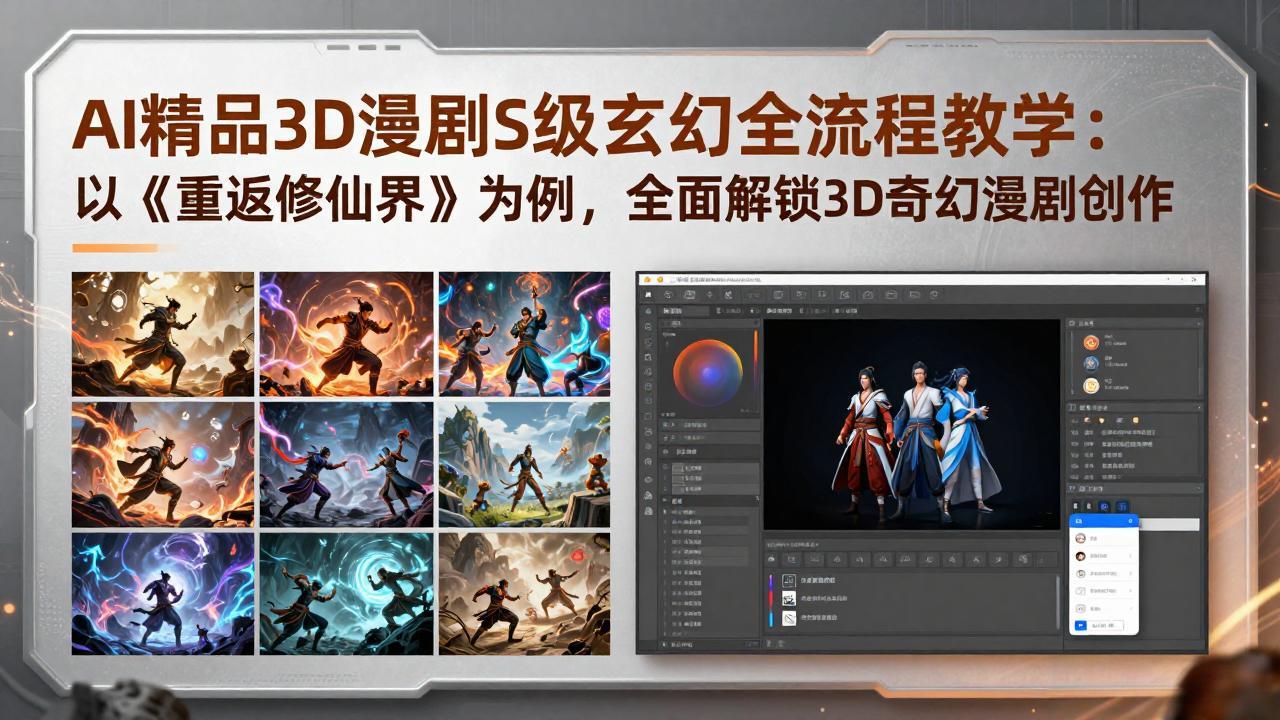 （17882期）AI精品3D漫剧S级玄幻全流程教学：以《重返修仙界》为例，全面解锁3D奇幻漫剧创作-网赚副业网