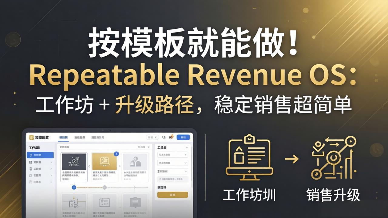 (18085期)按模板就能做!Repeatable Revenue OS:工作坊 + 升级路径,稳定销售超简单-网赚副业网