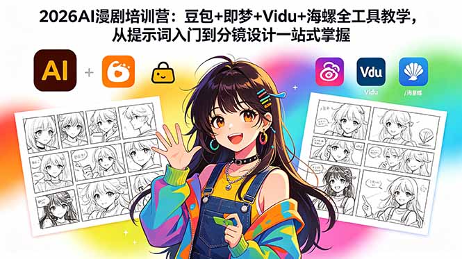 (18607期)2026AI漫剧培训营:豆包+即梦+Vidu+海螺全工具教学,从提示词入门到分镜设计一站式掌握-网赚副业网