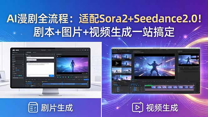 (18400期)AI漫剧全流程:适配Sora2+Seedance2.0!剧本+图片+视频生成一站搞定-网赚副业网