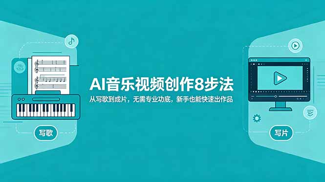 (18340期)AI音乐视频创作8步法:从写歌到成片,无需专业功底,新手也能快速出作品-网赚副业网