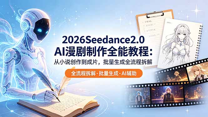 (18537期)2026Seedance2.0 AI制作全能教程:从小说创作到成片,批量生成全流程拆解-网赚副业网