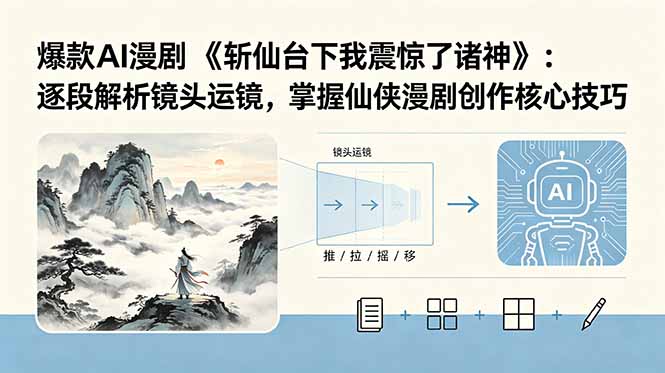 (18620期)爆款AI漫剧《斩仙台下我震惊了诸神》:逐段解析镜头运镜,掌握仙侠漫剧创作核心技巧-网赚副业网