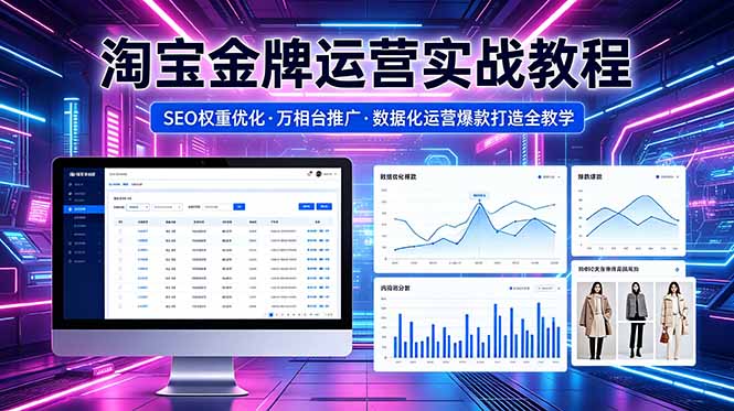 (18507期)2026 淘宝金牌运营实战教程,SEO权重优化万相台推广,数据化运营爆款打造全教学-网赚副业网