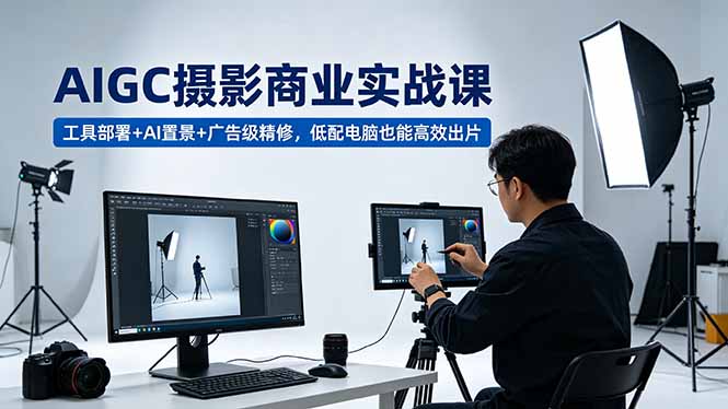 (18434期)AIGC 摄影商业实战课,工具部署+AI置景+广告级精修,低配电脑也能高效出片-网赚副业网