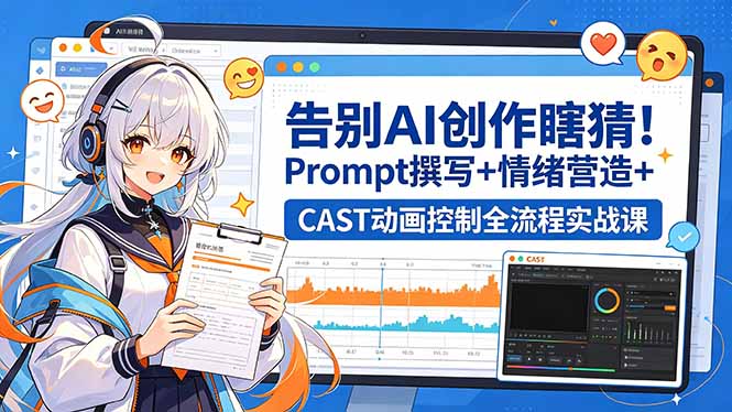 (18473期)告别AI创作瞎猜!Prompt撰写+情绪营造+CAST动画控制全流程实战课-网赚副业网