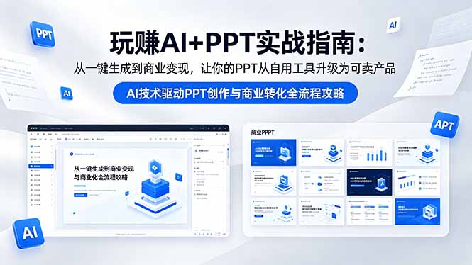 (18448期)玩赚AI+PPT实战指南-更新5月13:从一键生成到商业变现,让你的PPT从自用工具升级为可卖产品-网赚副业网