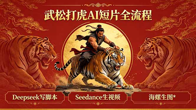 (18370期)武松打虎AI短片全流程:Deepseek写脚本+Seedance生视频+海螺生图-网赚副业网