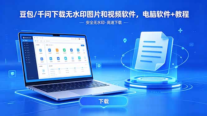 （18456期）豆包/千问下载无水印图片和视频软件，电脑软件+教程-网赚副业网