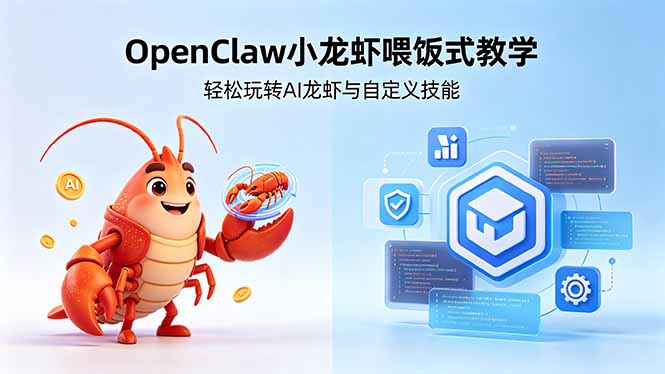 (18314期)不用懂技术!OpenClaw小龙虾喂饭式教学,轻松玩转AI龙虾与自定义技能-网赚副业网
