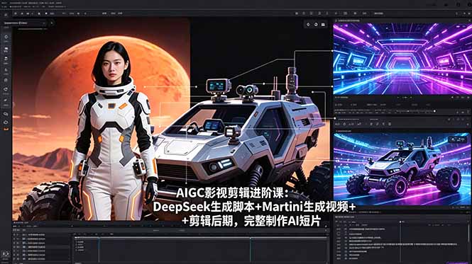 (18475期)AIGC影视剪辑进阶课:DeepSeek生成脚本+Martini生成视频+剪辑后期,完整制作AI短片-网赚副业网
