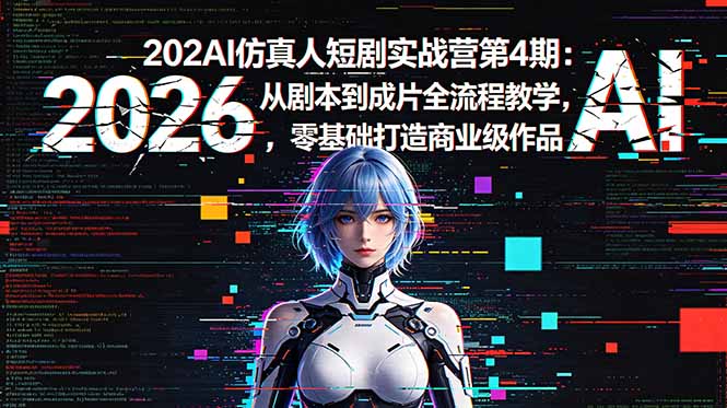 (18656期)2026AI仿真人短剧实战营第4期:从剧本到成片全流程教学,零基础打造商业级作品-网赚副业网