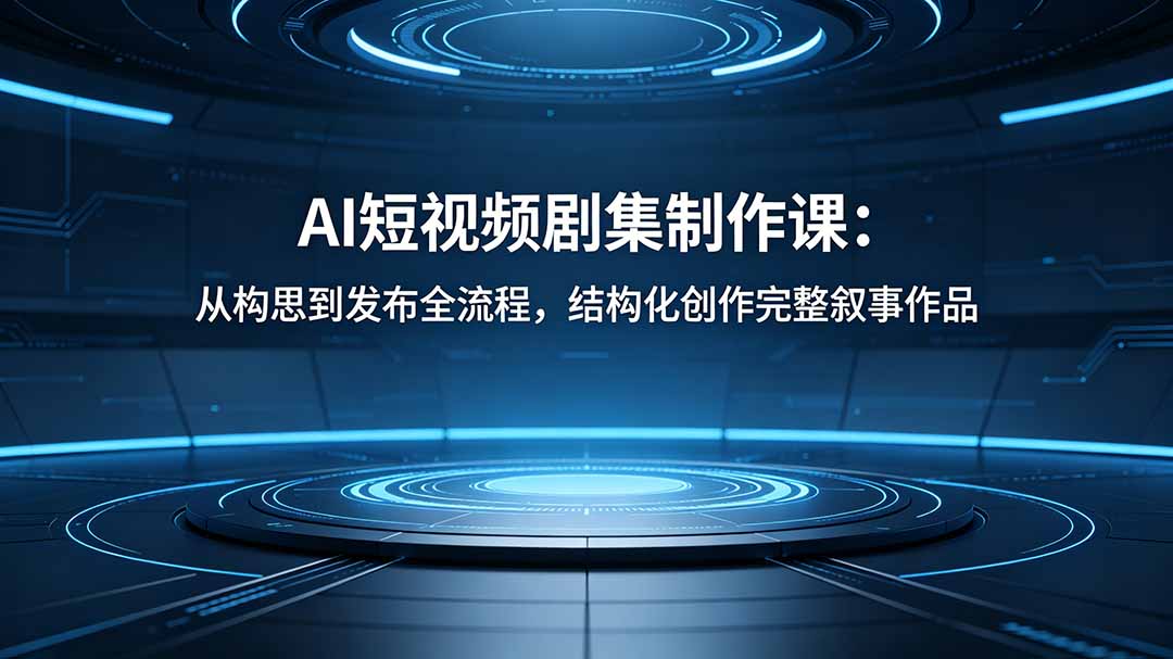(18414期)AI短视频剧集制作课:从构思到发布全流程,结构化创作完整叙事作品-网赚副业网