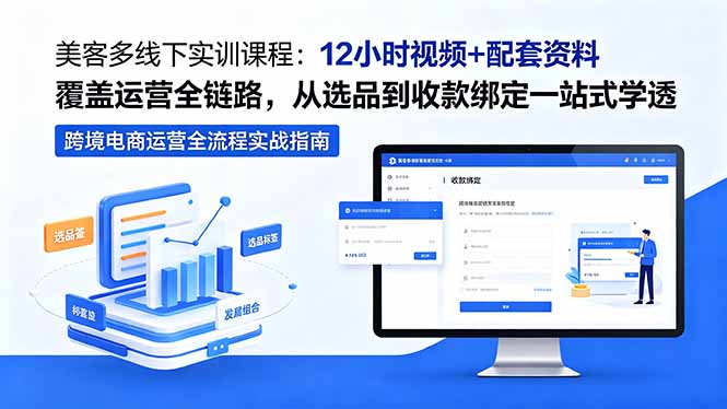 (18531期)美客多线下实训课程:12小时视频+配套资料覆盖运营全链路,从选品到收款绑定一站式学透-网赚副业网