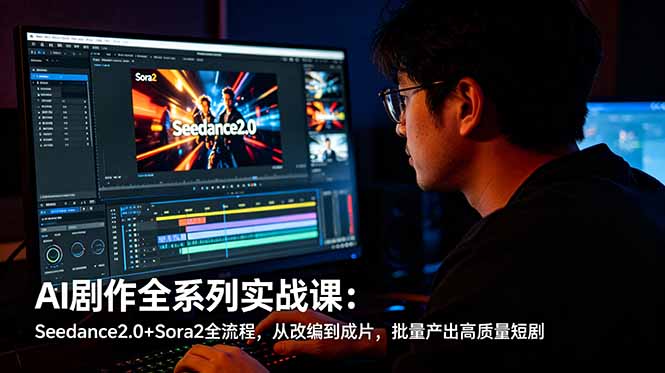 (18647期)AI剧作全系列实战课:Seedance2.0+Sora2全流程,从改编到成片,批量产出高质量短剧-网赚副业网