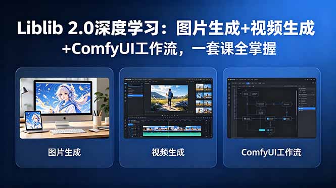 (18349期)Liblib 2.0深度学习:图片生成+视频生成+ComfyUI工作流,一套课全掌握-网赚副业网