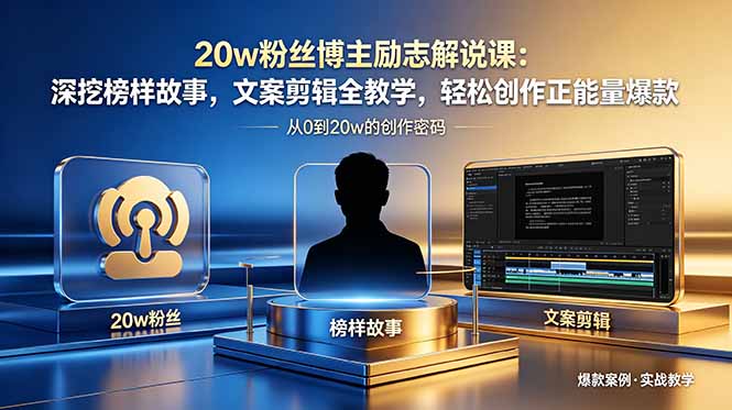 (18648期)20w粉丝博主励志解说课:深挖榜样故事,文案剪辑全教学,轻松创作正能量爆款-网赚副业网