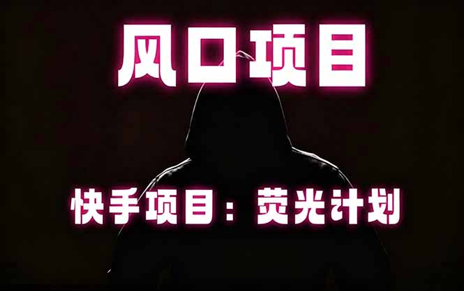 (18560期)快手风口项目,荧光计划托管,长期稳定,适合批量做-网赚副业网