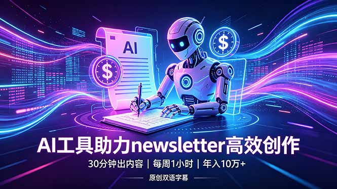 (18279期)做newsletter怕费时间?AI工具帮你30分钟出内容,每周1小时,年入10万+【原创双语字幕】-网赚副业网