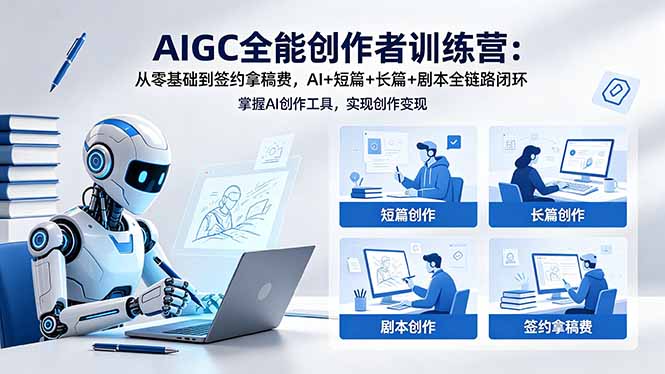 (18403期)AIGC全能创作者训练营:从零基础到签约拿稿费,AI+短篇+长篇+剧本全链路闭环-网赚副业网