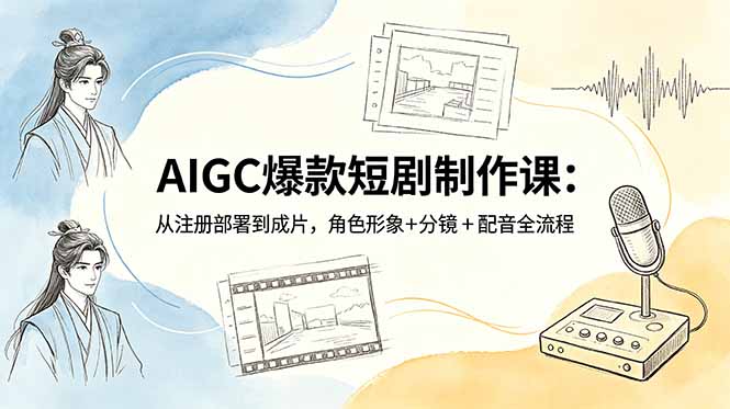 (18676期)AIGC爆款短剧制作课:从注册部署到成片,角色形象+分镜+配音全流程-网赚副业网