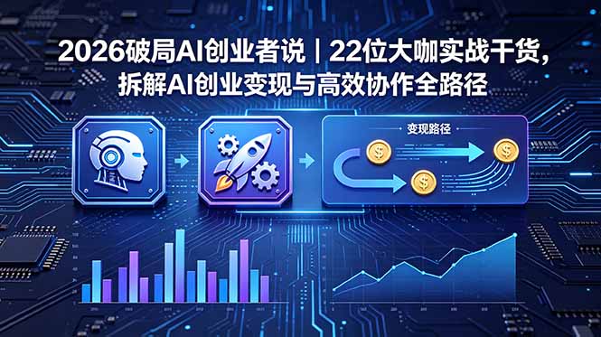 (18628期)2026 破局 AI 创业者说|22 位大咖实战干货,拆解 AI 创业变现与高效协作全路径-网赚副业网