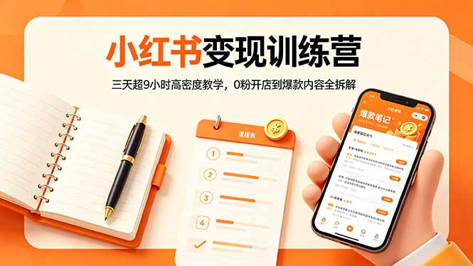 (18337期)小红书变现训练营:三天超9小时高密度教学,0粉开店到爆款内容全拆解-网赚副业网