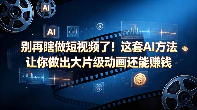 (18549期)别再瞎做短视频了!这套 AI 方法让你做出大片级动画还能赚钱【原创双语字幕】-网赚副业网