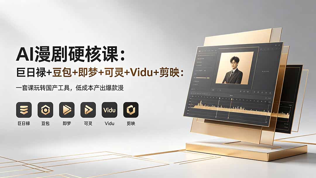 (18280期)AI漫剧硬核课:巨日禄+豆包+即梦+可灵+Vidu+剪映:一套课玩转国产工具,低成本产出爆款漫剧-网赚副业网
