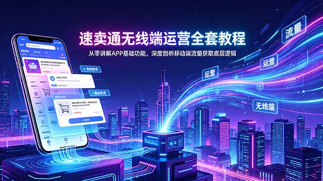 (18904期)速卖通无线端运营全套教程,从零讲解APP基础功能,深度剖析移动端流量获取底层逻辑-网赚副业网