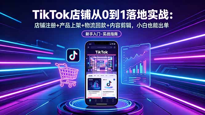 (18862期)TikTok店铺从0到1落地实战:店铺注册+产品上架+物流回款+内容剪辑,小白也能出单-网赚副业网