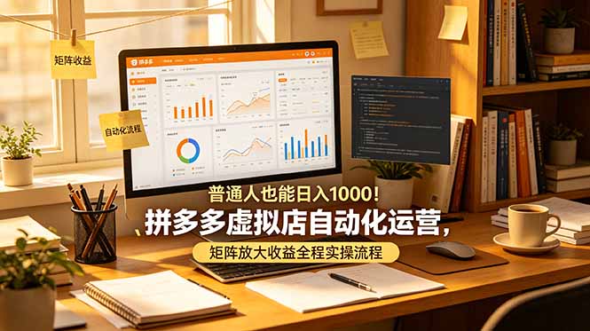 (19022期)普通人也能日入 1000!拼多多虚拟店自动化运营,矩阵放大收益全程实操流程-网赚副业网