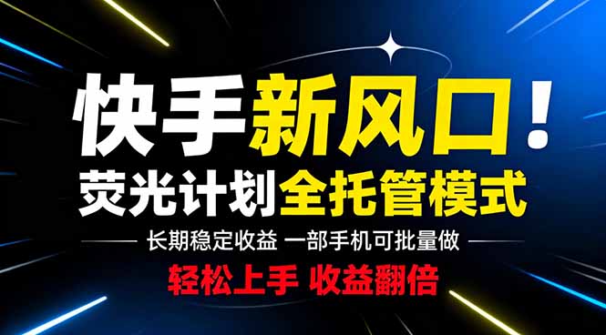 (18814期)快手新风口来了!一部手机即可操作,很多人已经开始批量放大收益-网赚副业网