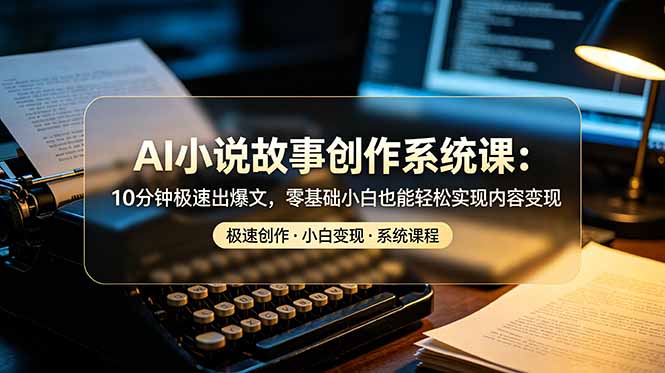 (19053期)AI小说故事创作系统课:10分钟极速出爆文,零基础小白也能轻松实现内容变现-网赚副业网