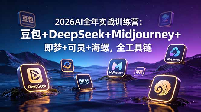 (19038期)2026AI全年实战训练营:豆包+DeepSeek+Midjourney+即梦+可灵+海螺,全工具链-网赚副业网