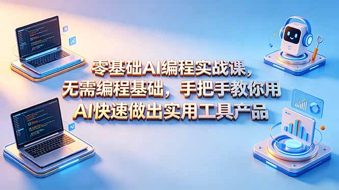(18785期)零基础AI编程实战课-更新,无需编程基础,手把手教你用AI快速做出实用工具产品-网赚副业网